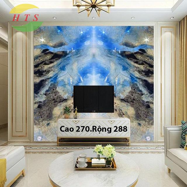 tranh đá đối xứng thạch anh xanh